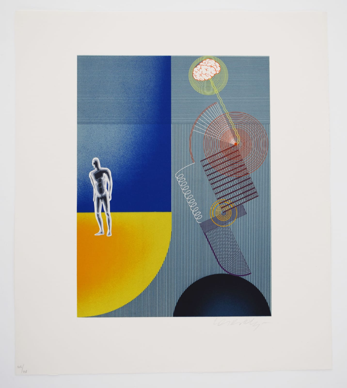 VICTOR VASARELY, Blue Study, from: The Discourse on Method | Étude bleue: Le discours de la méthode, 1969