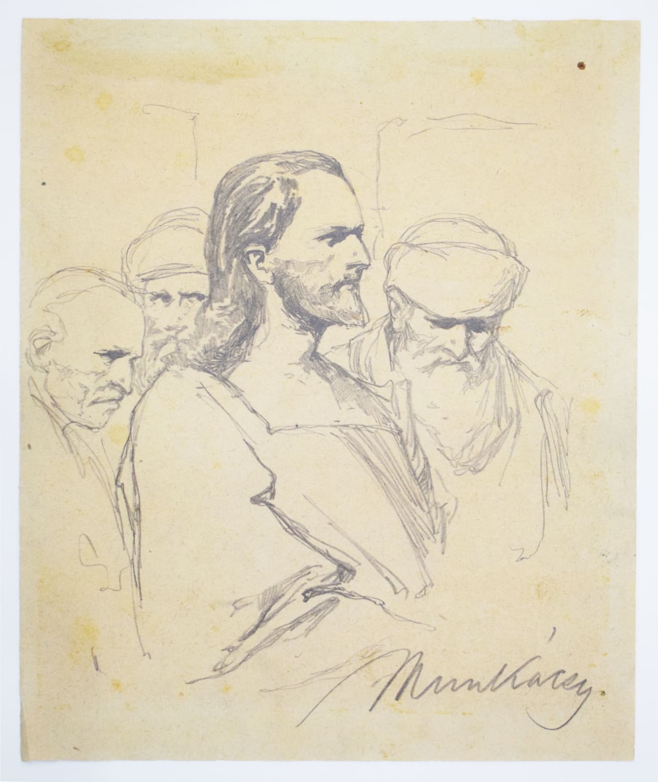 MIHÁLY VON MUNKÁCSY, Study for Christ before Pilate (X)