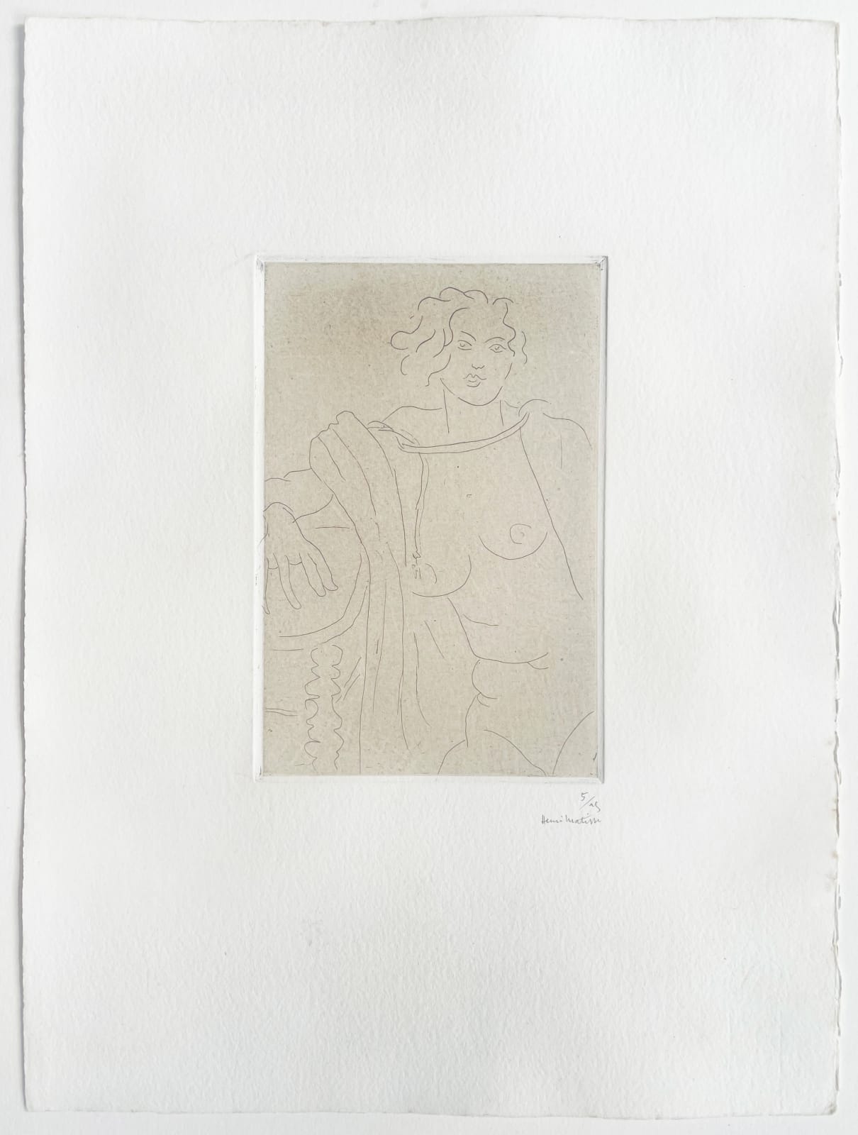 HENRI MATISSE, Seated Figure, with Right Arm Resting on a Table Reading | Figure assise, le bras droit appuyé sur une table, 1929