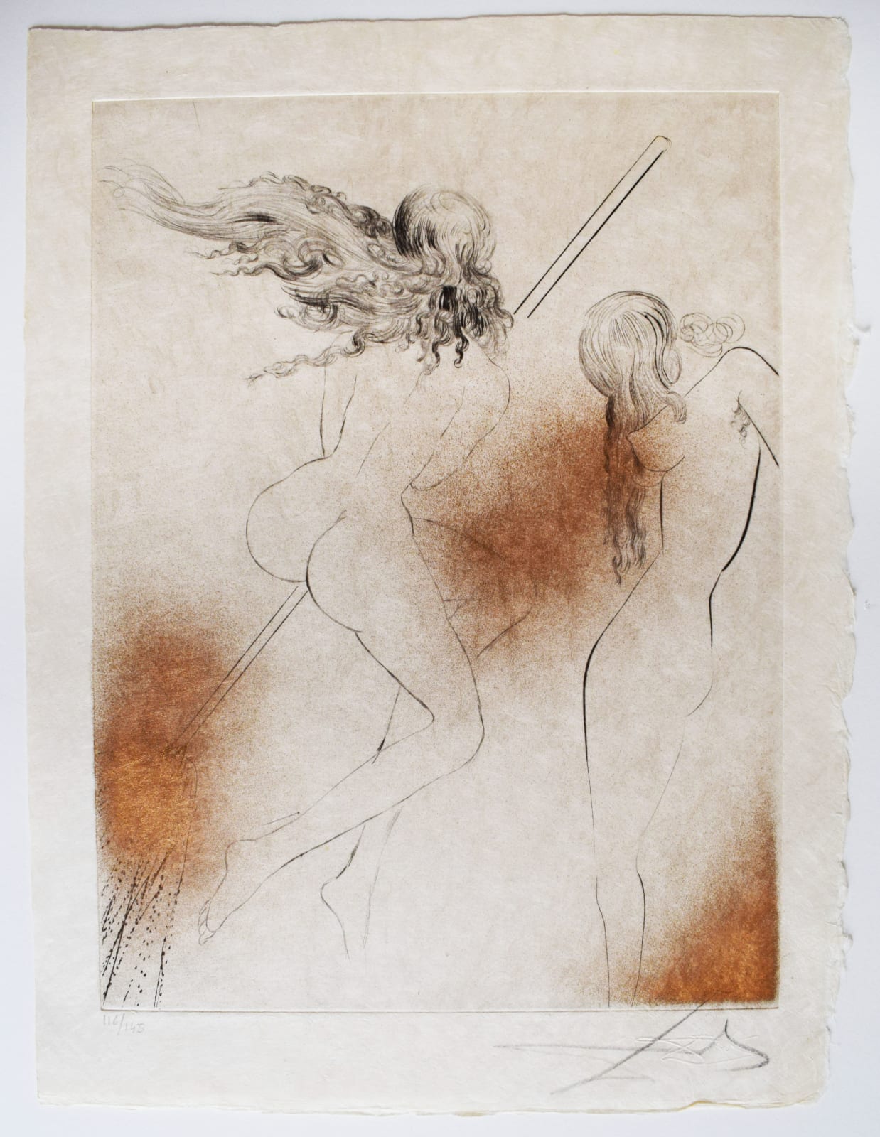 SALVADOR DALÍ, Witches with Broom, from: Faust (Walpurgis Night), 1968/69
