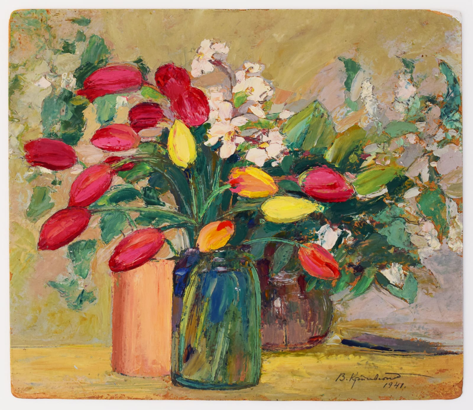 VASYL KRYCEVSKY, Flowers: Tulips and Narcissus, 1941