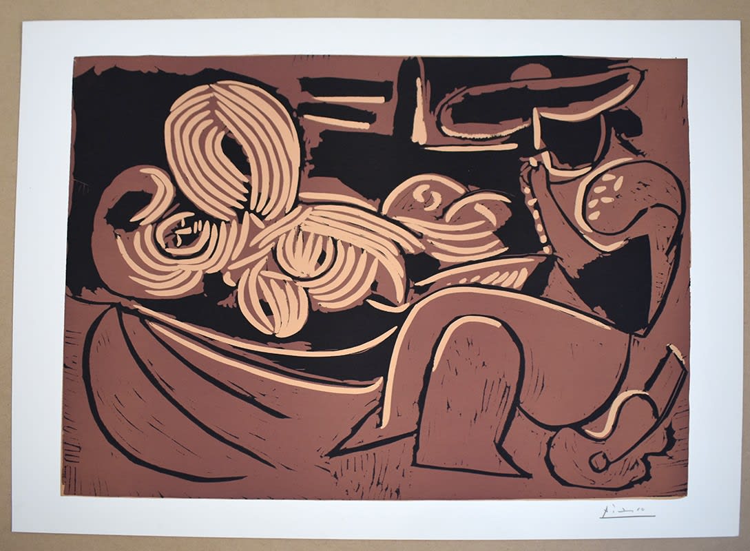 PABLO PICASSO, Woman Reclining and Man with a Guitar | Femme couchée et homme à la guitare, 1959
