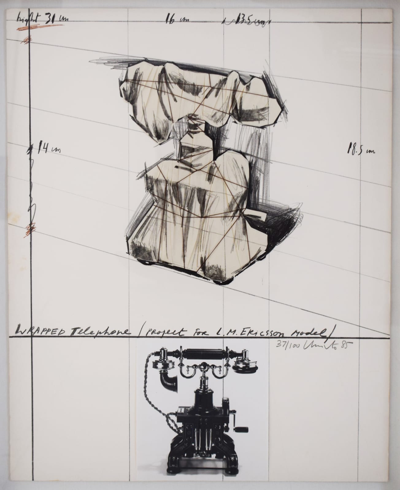 CHRISTO, Wrapped Telephone, Project for L. M. Ericsson Model, 1985