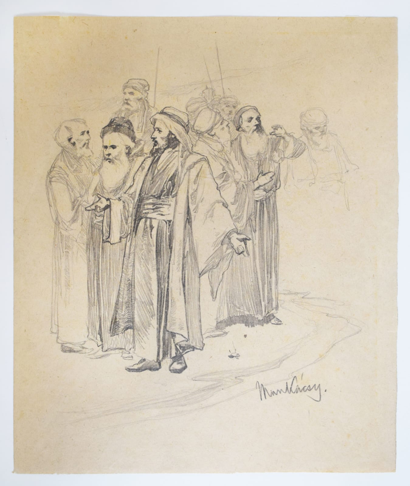 MIHÁLY VON MUNKÁCSY, Study for Christ before Pilate (XV)