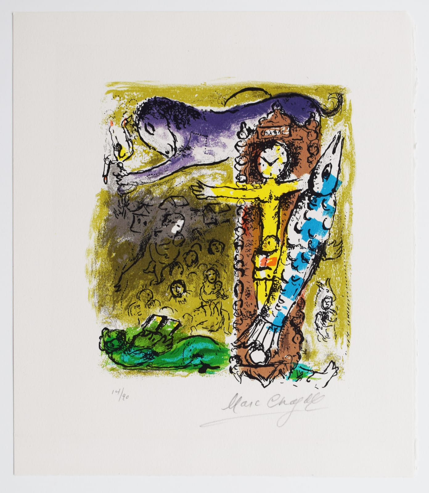 MARC CHAGALL, Christ in the Clock, from: Chagall: Jacques Lassaigne, 1957