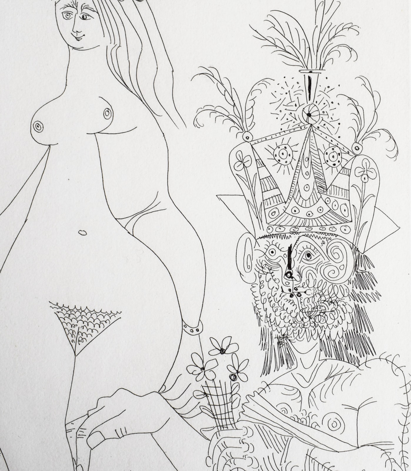 PABLO PICASSO, Painter in front of one of Raphael's Three Graces, and a Woodsman in a Party Hat, from: Series 347, 1968/69