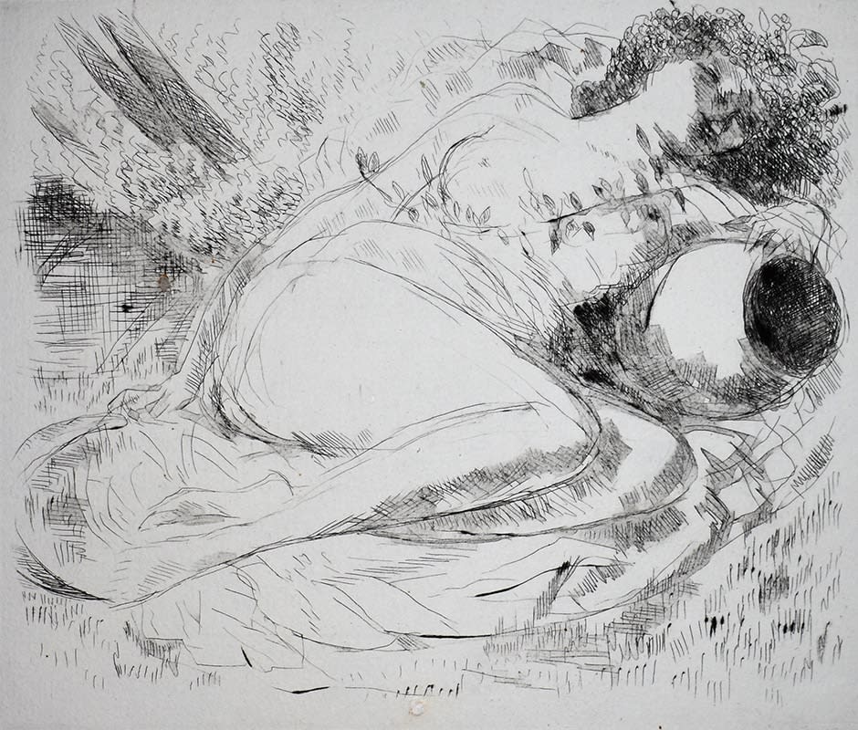 ANDRE DUNOYER DE SEGONZAC, Reclining Female Nude | Nu féminin allongé, ca. 1920