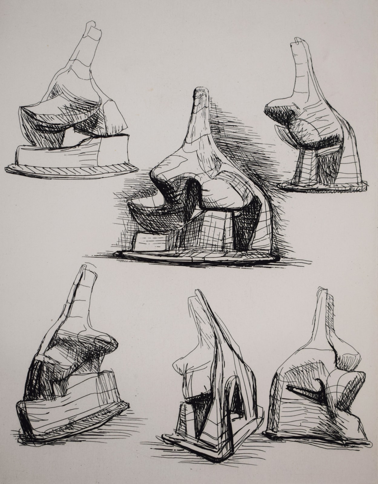 HENRY MOORE, Studies for Head and Shoulders Sculpture, 1967/1968