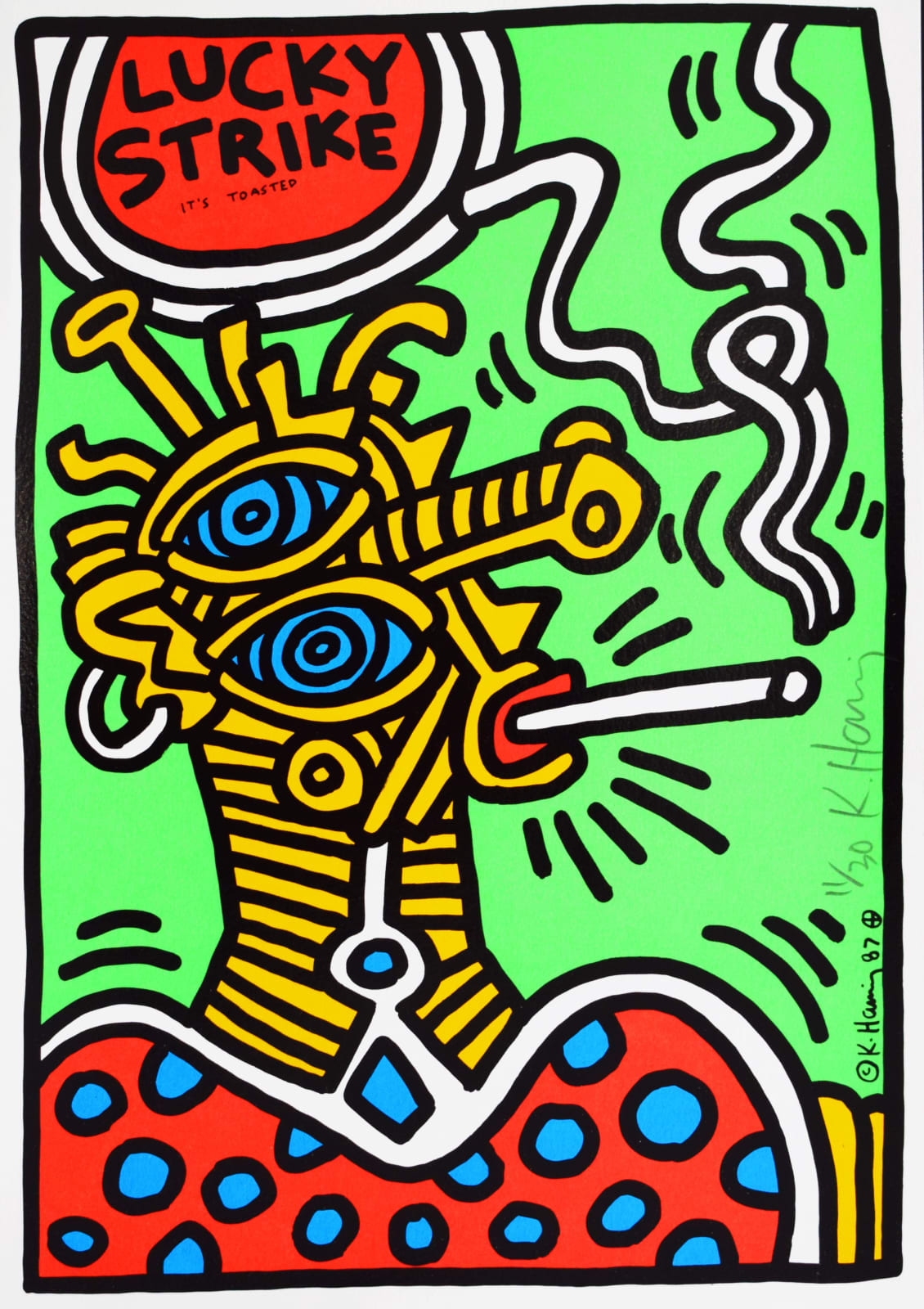 KEITH HARING, Composition I, from: Lucky Strike, 1987