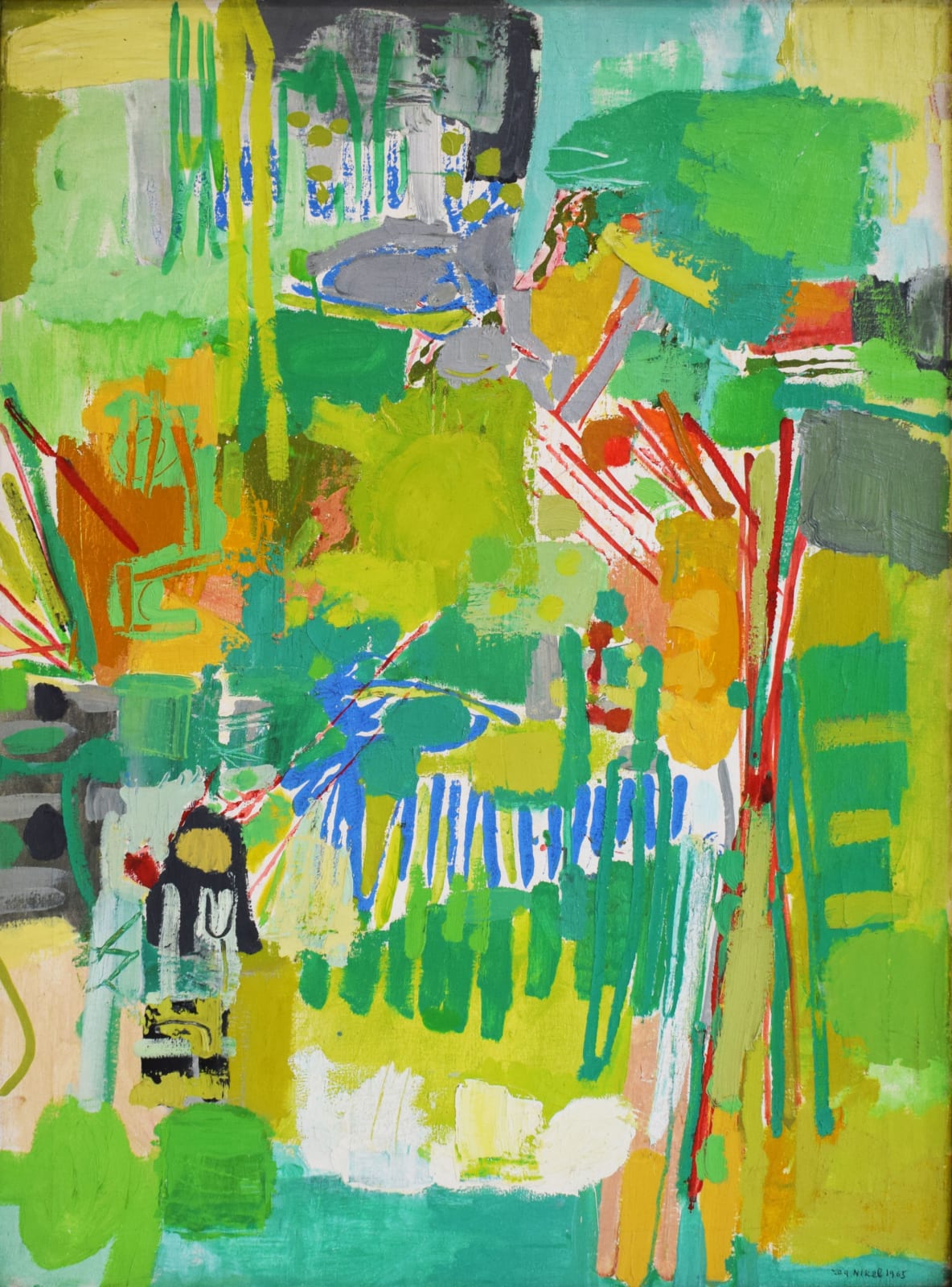 LEA NIKEL, Abstract [Painting in Green], 1965