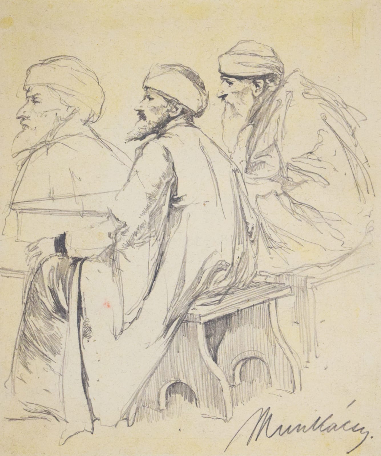 MIHÁLY VON MUNKÁCSY, Study for Christ before Pilate (XIV)