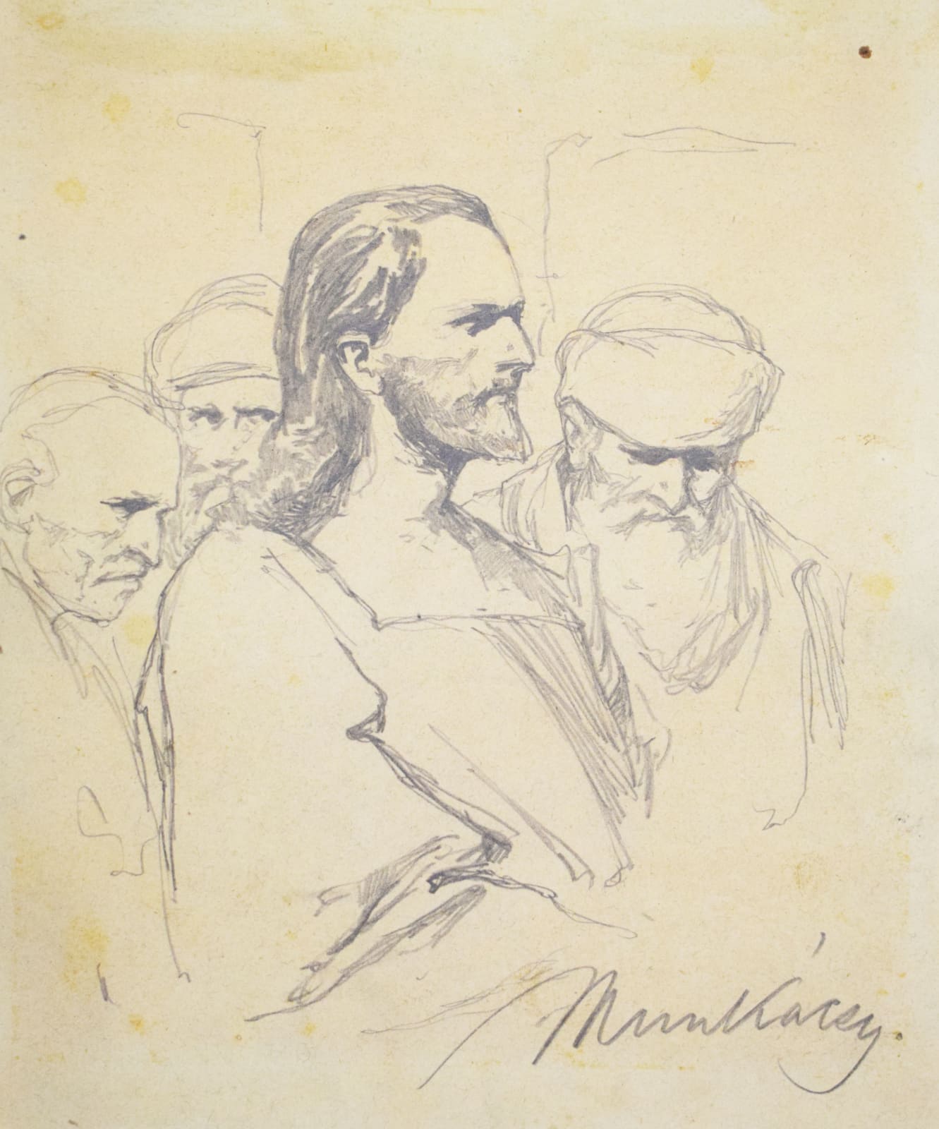 MIHÁLY VON MUNKÁCSY, Study for Christ before Pilate (X)