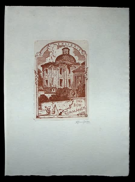 JAN KONUPEK, Ex Libris Ing Boh Formanek