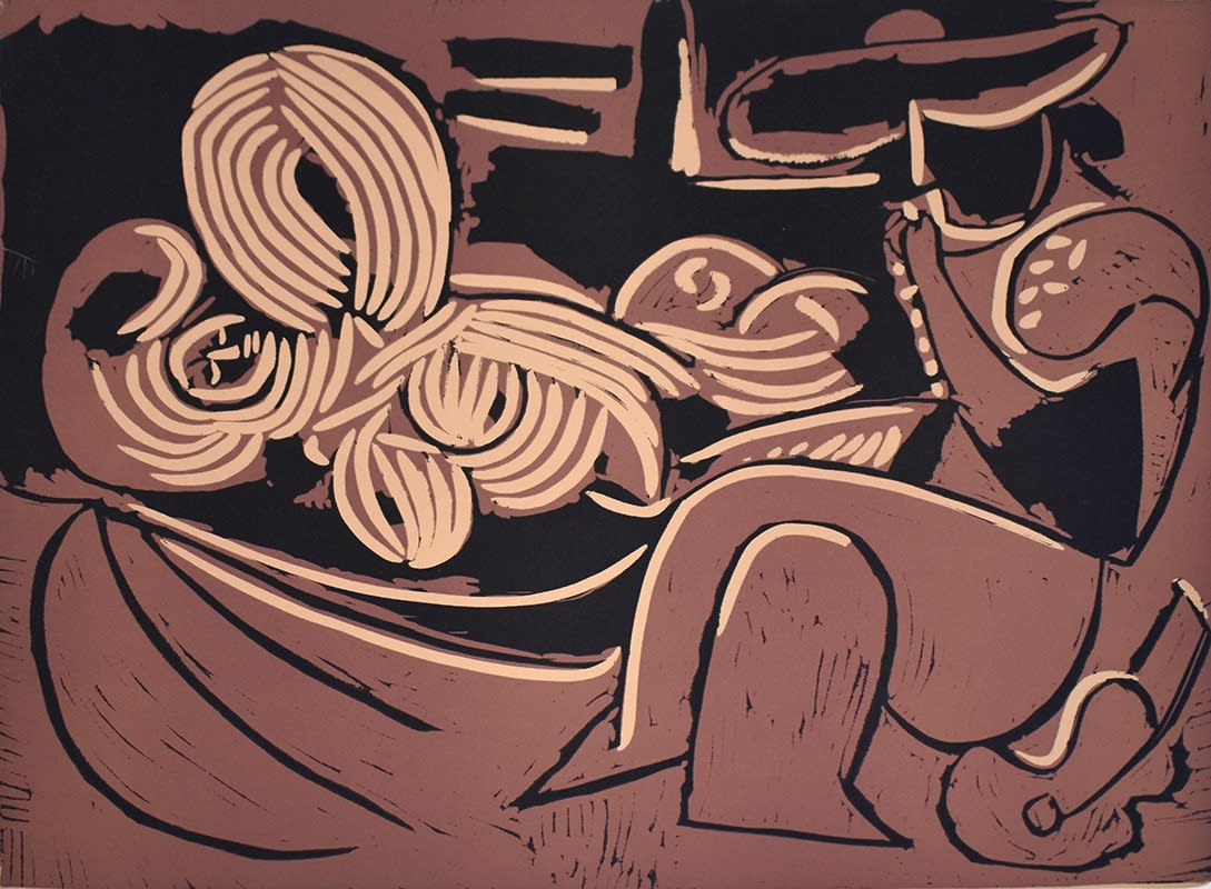 PABLO PICASSO, Woman Reclining and Man with a Guitar | Femme couchée et homme à la guitare, 1959