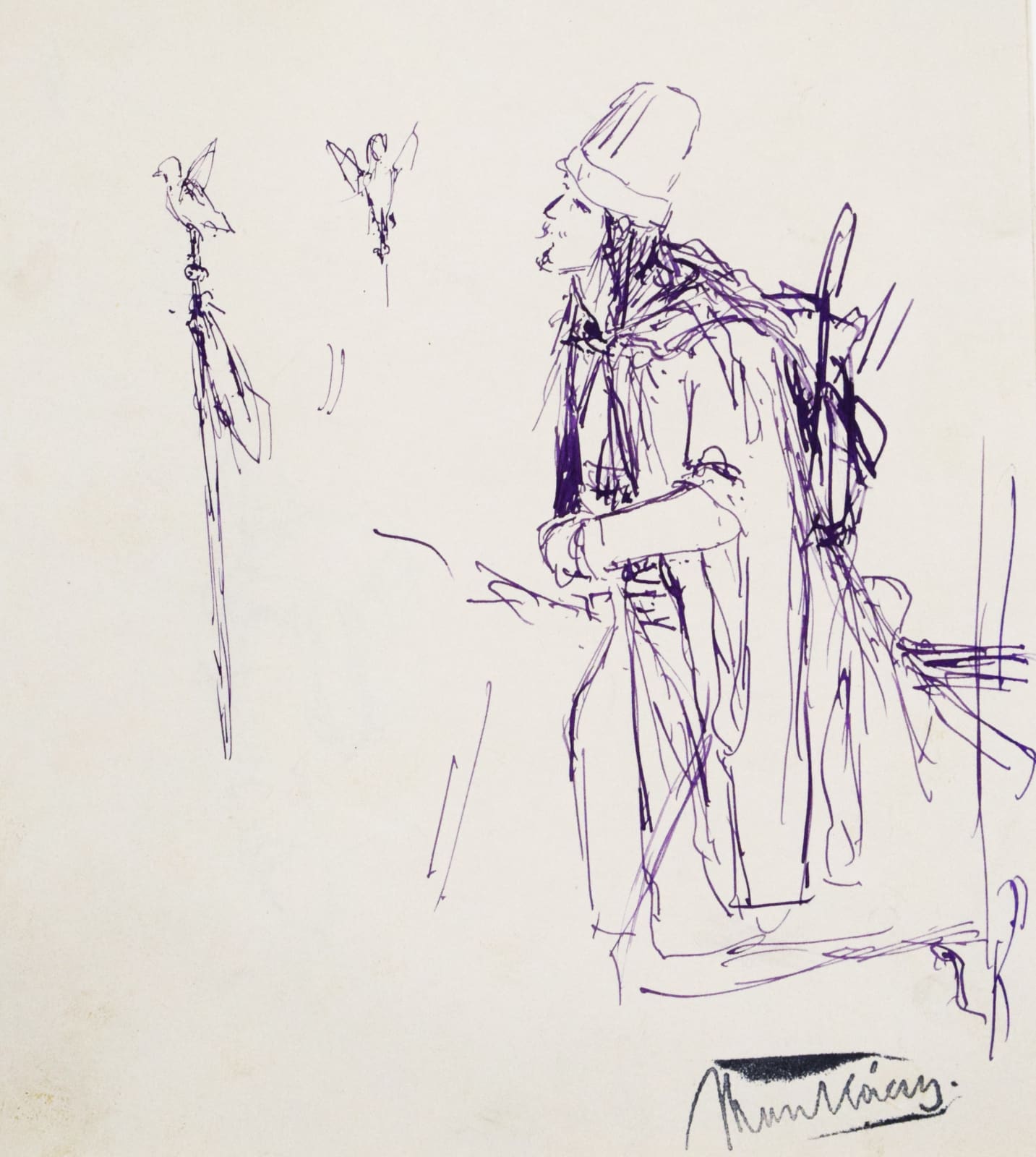 MIHÁLY VON MUNKÁCSY, Sketch for Conquest (Honfoglalás)