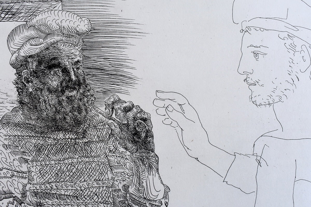 PABLO PICASSO, Two Catalan Drinkers, from: The Suite Vollard | Deux Buveurs Catalans: La Suite Vollard, 1934