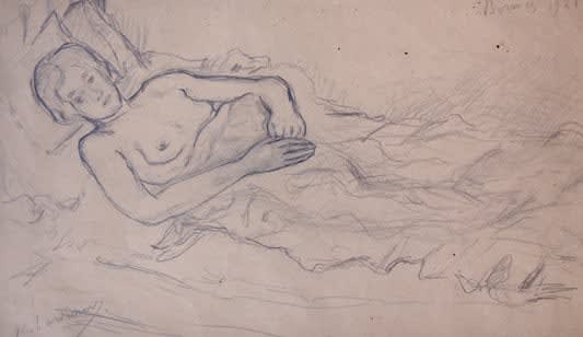 MIKHAIL LARIONOV, Woman Lying on Bed, 1928