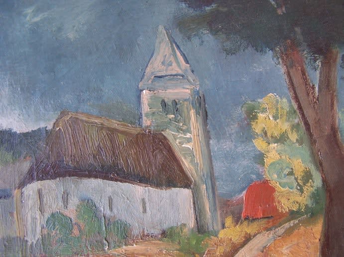 ADOLPHE FEDER, Village Landscape with Carriage, ca. 1930