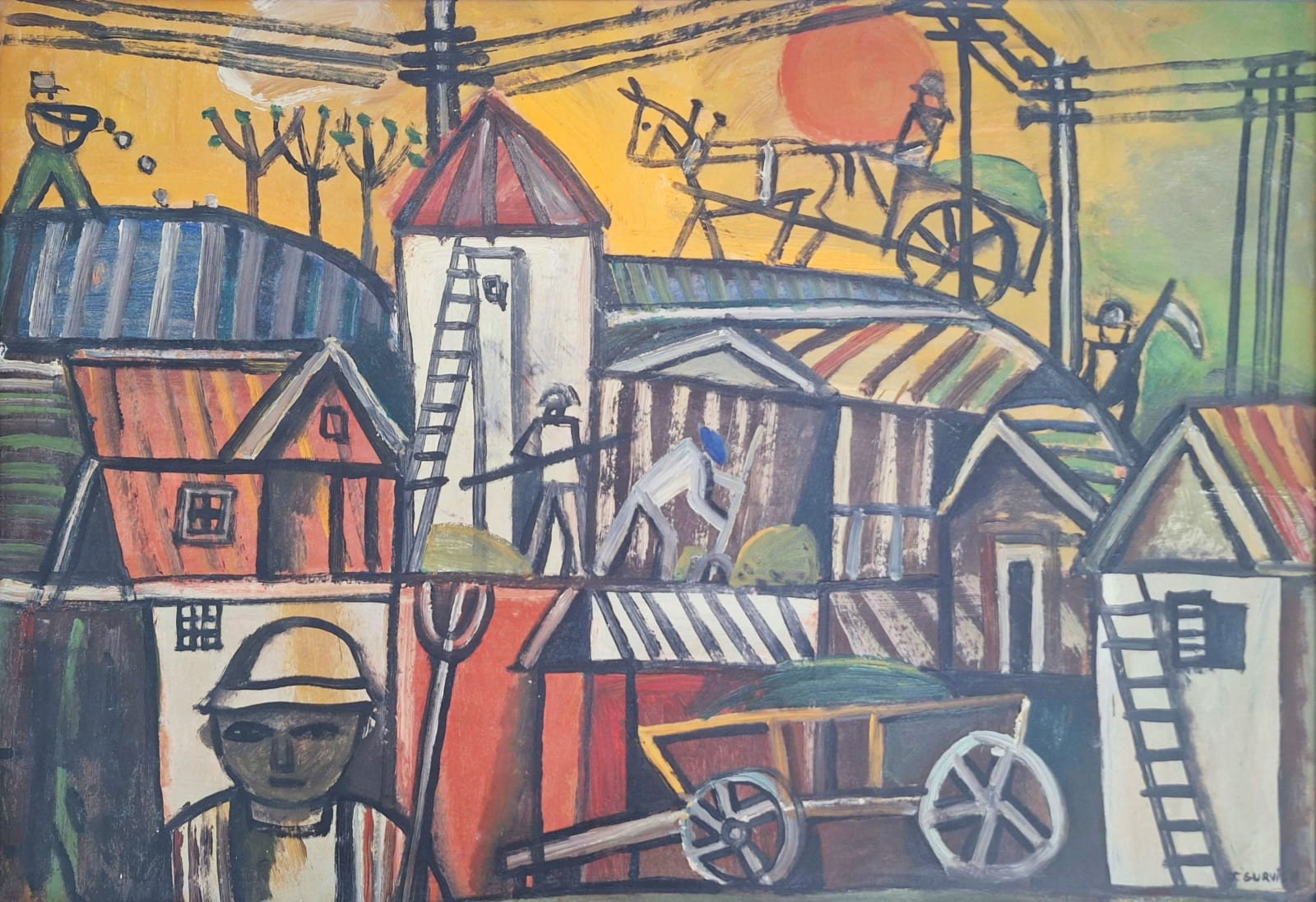 JOSE GURVICH, Sunrise in Kibbutz Ramot Menashe, 1964