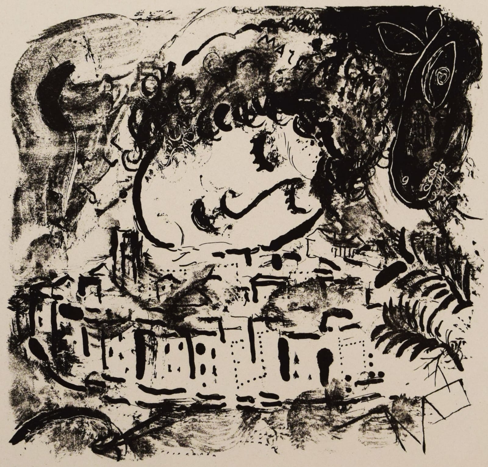 MARC CHAGALL, The Village, from: Chagall: Jacques Lassaigne, 1957
