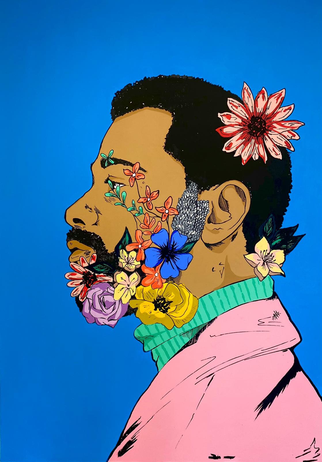 Cherry Aribisala, In Bloom (Blue), 2021-2
