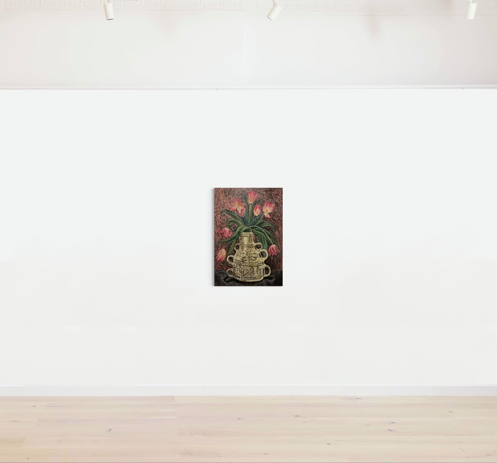 Jess Cochrane, Tulips in an Untraditional Hungarian Vessel, 2025