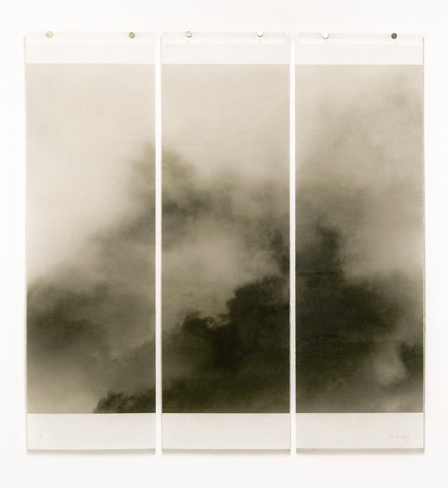 triptych of dark clouds by Jeri Eisenberg