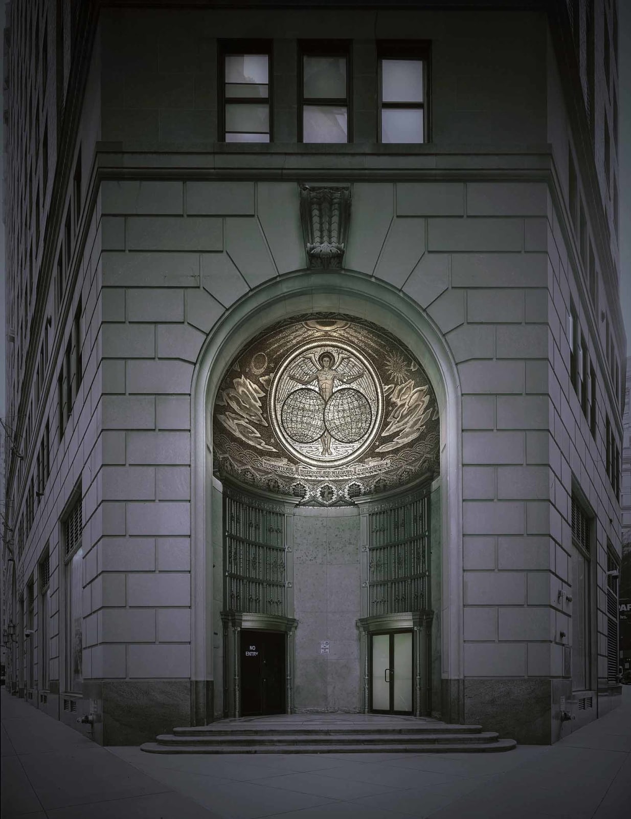 Ornate archway on Wall Street in NYC