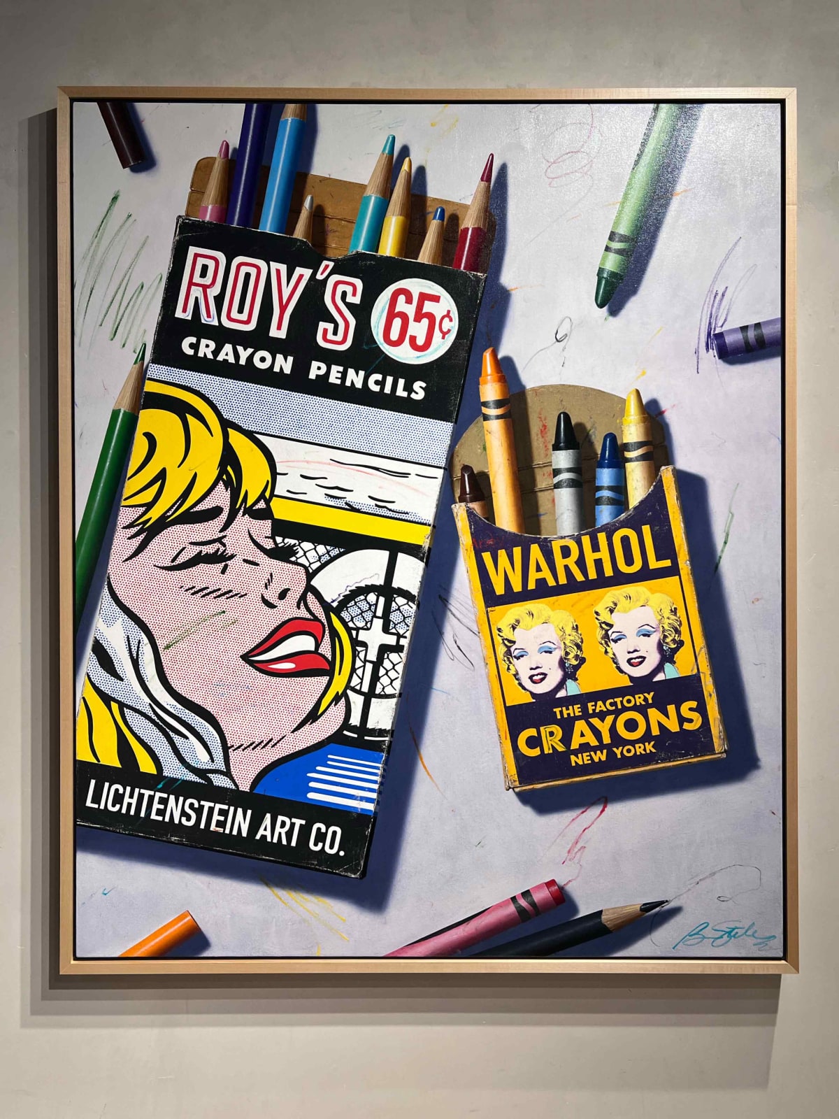 ben steele oil painting of colored pencils and crayons gilman contemporary