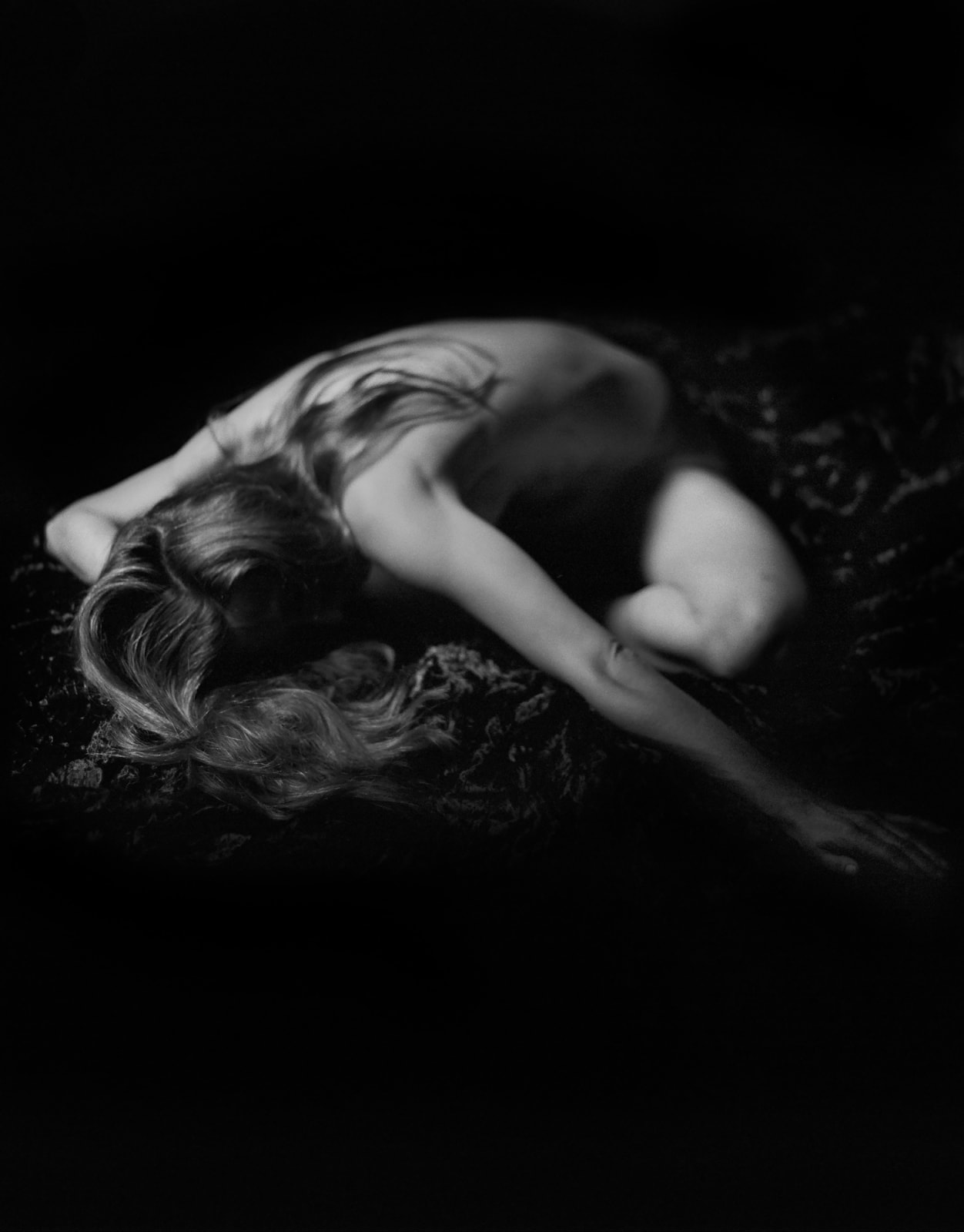 Langer black and white photograph woman figure