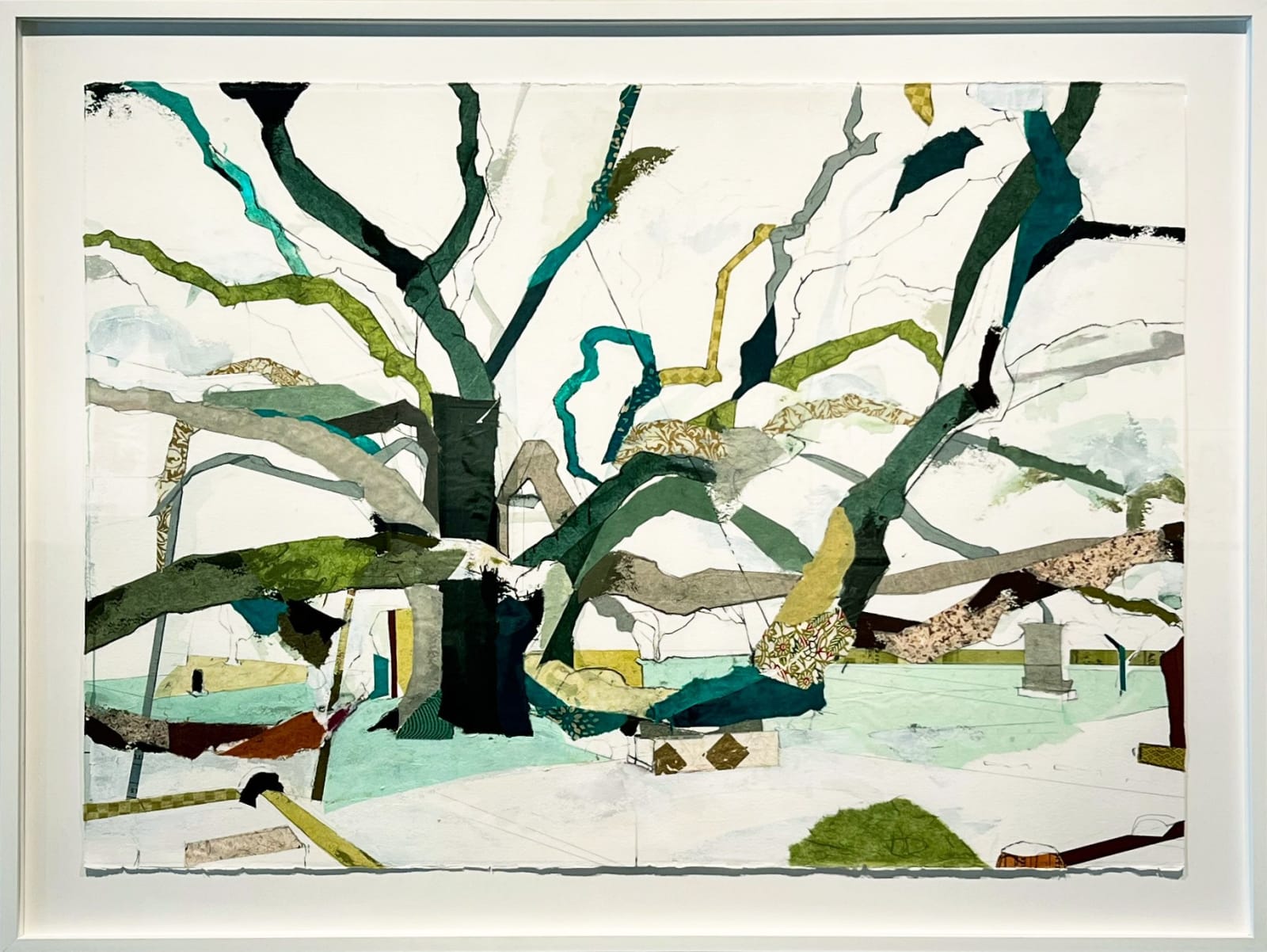 buy Jill Lear blue and green colored paper form the bulk of a large tree