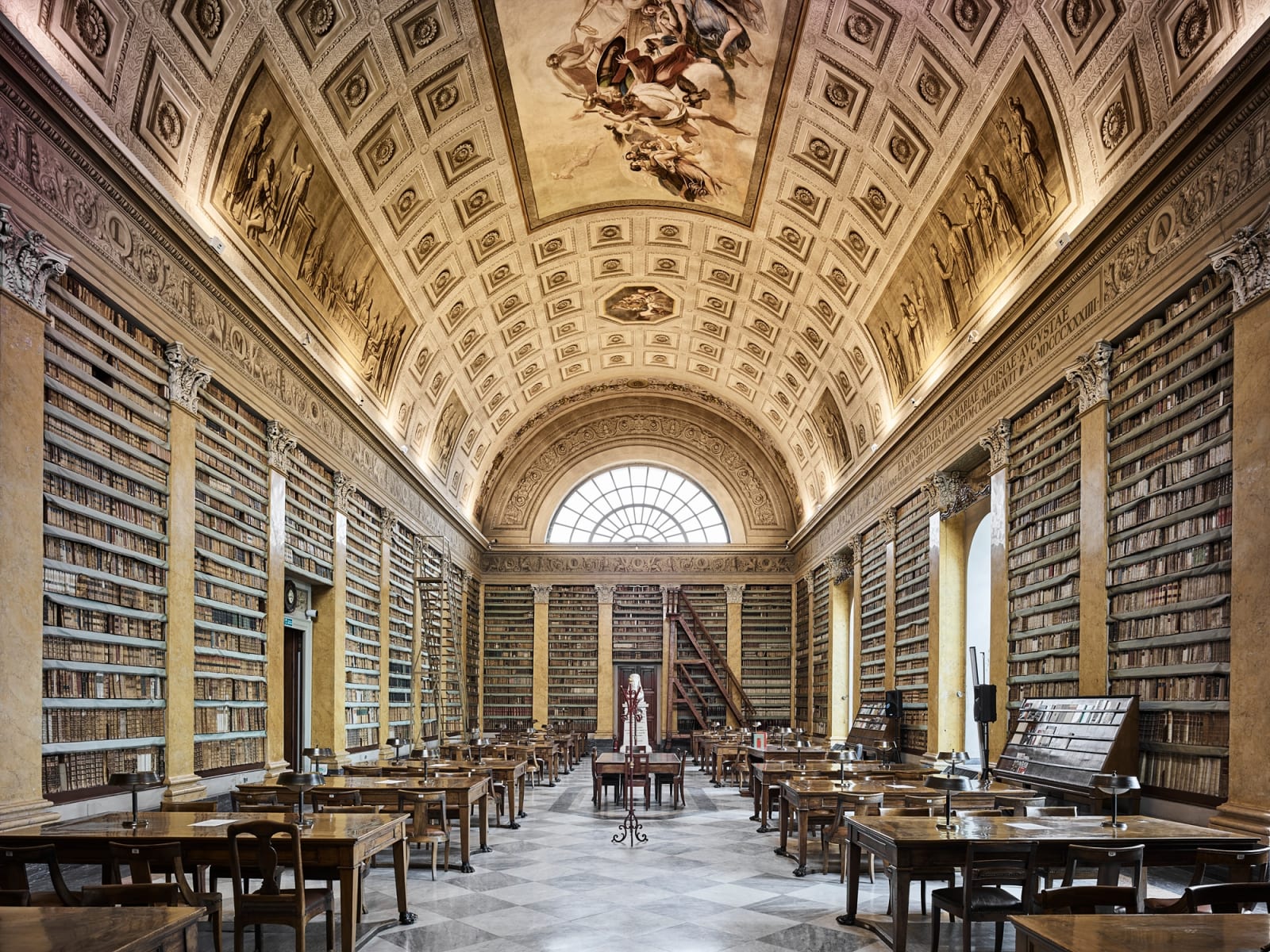 old world Library in Parma, Italy