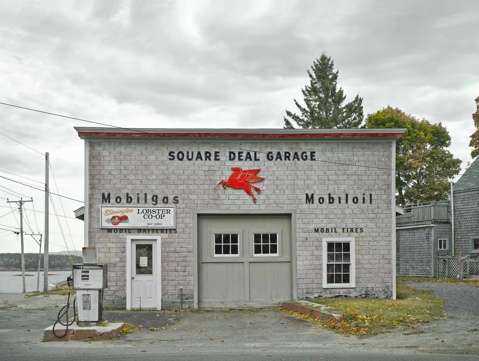 Jim Westphalen photograph old gas station garage view at Gilman Contemporary