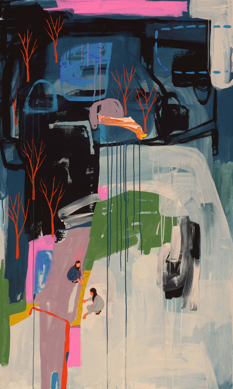 seonna hong figurative paintings study of relational dynamics and human connection purchase at Gilman Contemporary Sun Valley