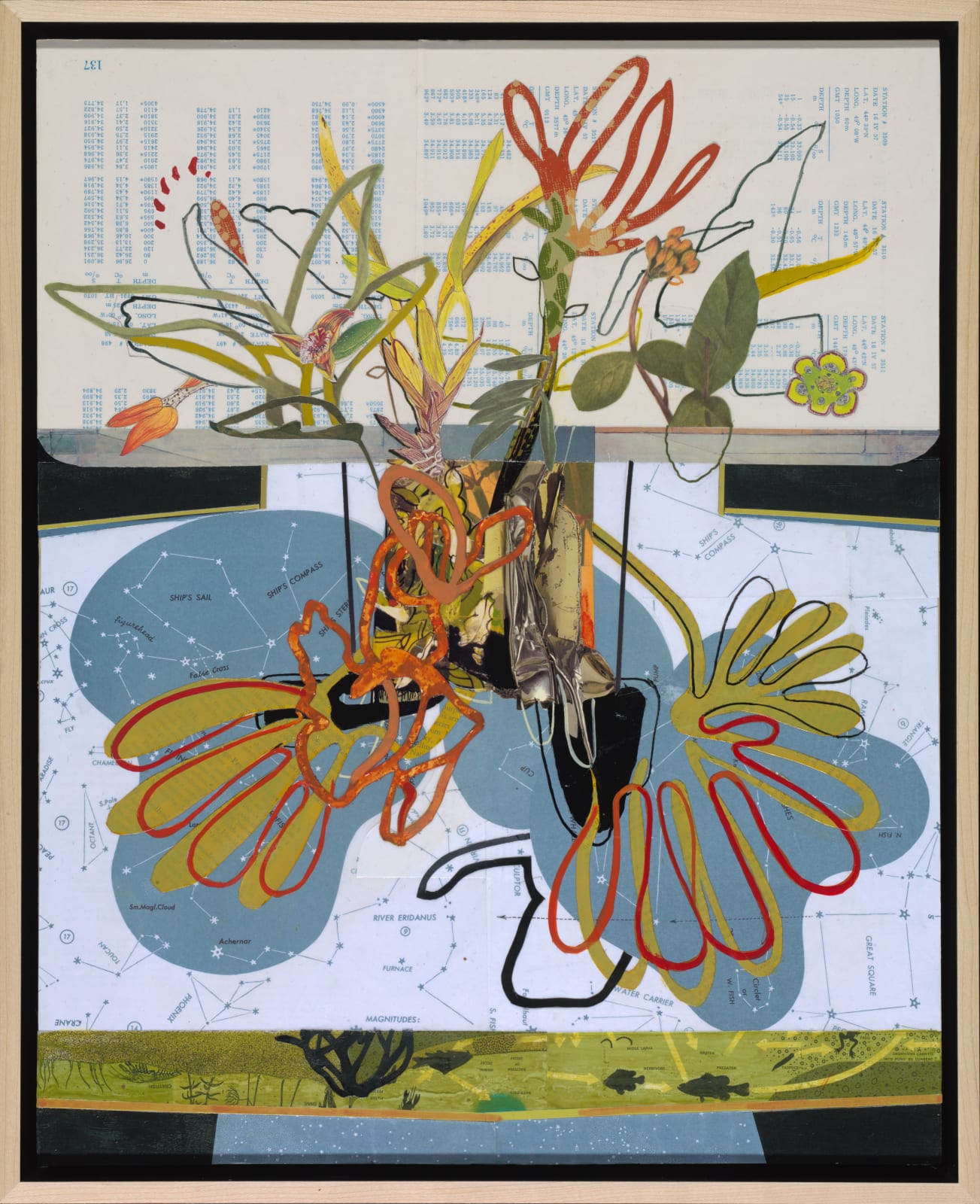 blue scheme floral collage by Frances McCormack