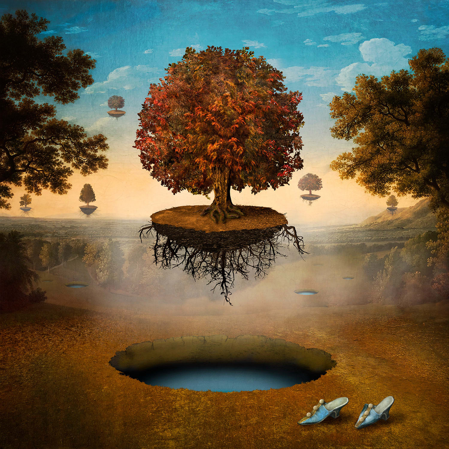 Maggie Taylor surrealist photography tree with roots purchase at Gilman Contemporary