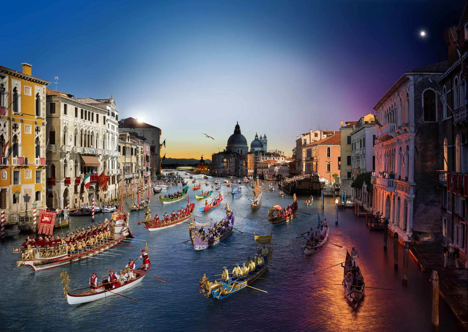 Photographs by Stephen Wilkes Day to Night Series Regata Storica Grand Canal Venice