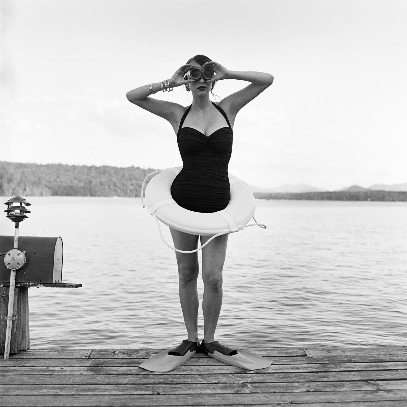 Rodney Smith photograph Lake Placid swimmer woman in bathing suit Gilman Contemporary Sun Valley art gallery