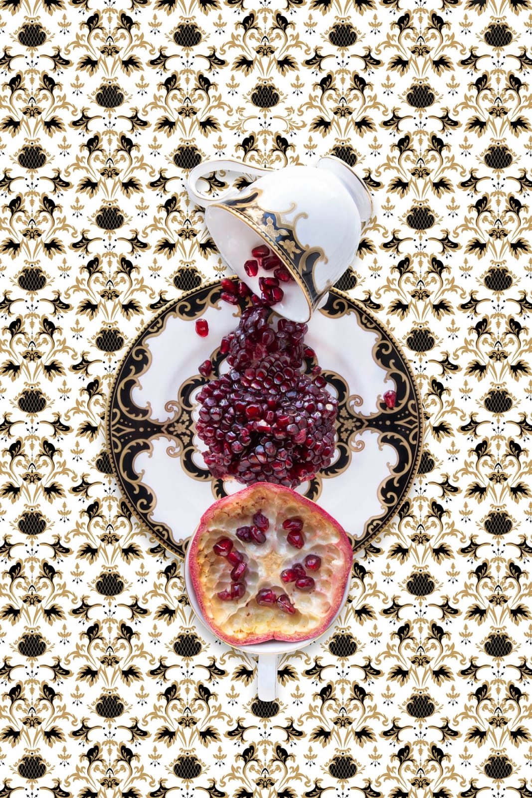 jp terlizzi photograph of pomegranate seeds on plate and cup