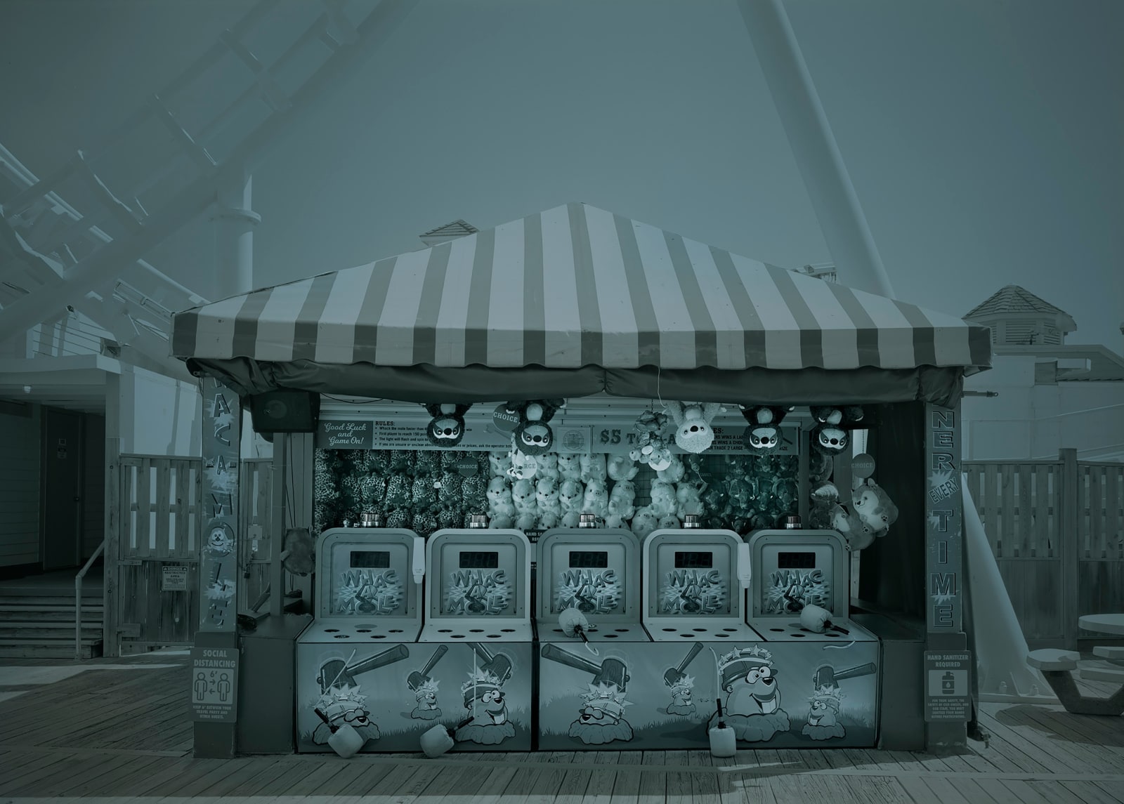 Michael massaia photograph of wack a mole games at empty carnival