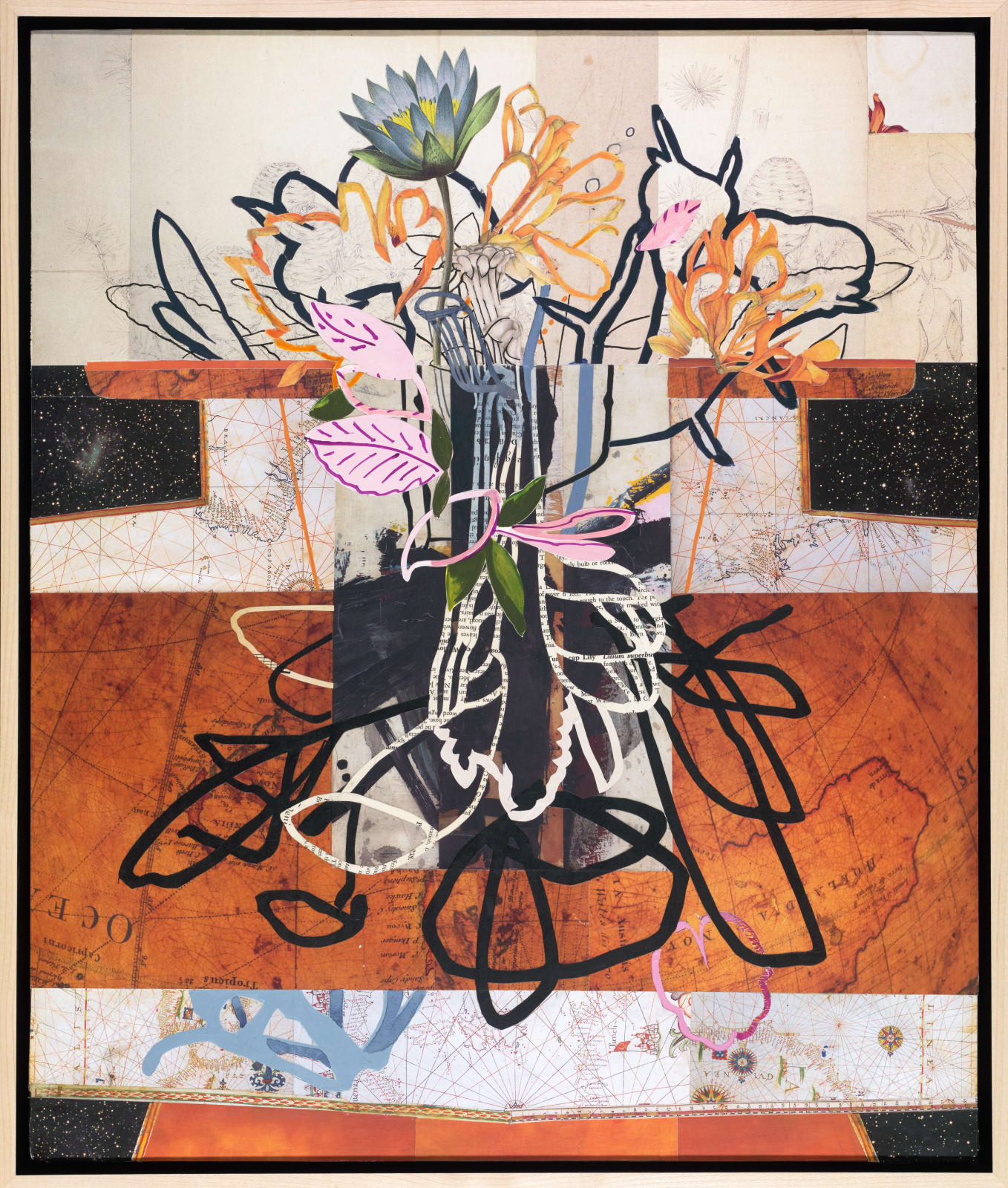muted rust floral collage by Frances McCormack