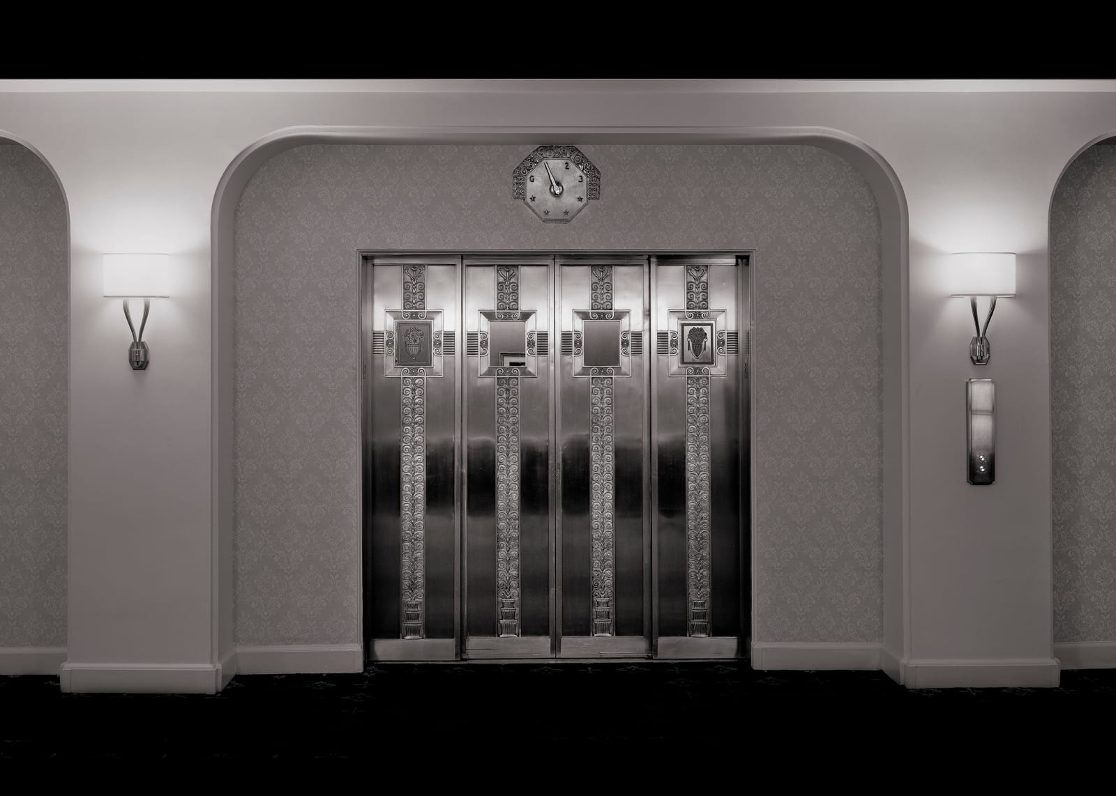 original waldork hotel mirrored elevator photo by Michael massaia