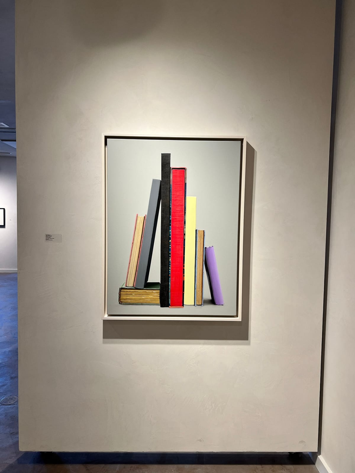 Paintings of books in the style of Giorgio Morandi
