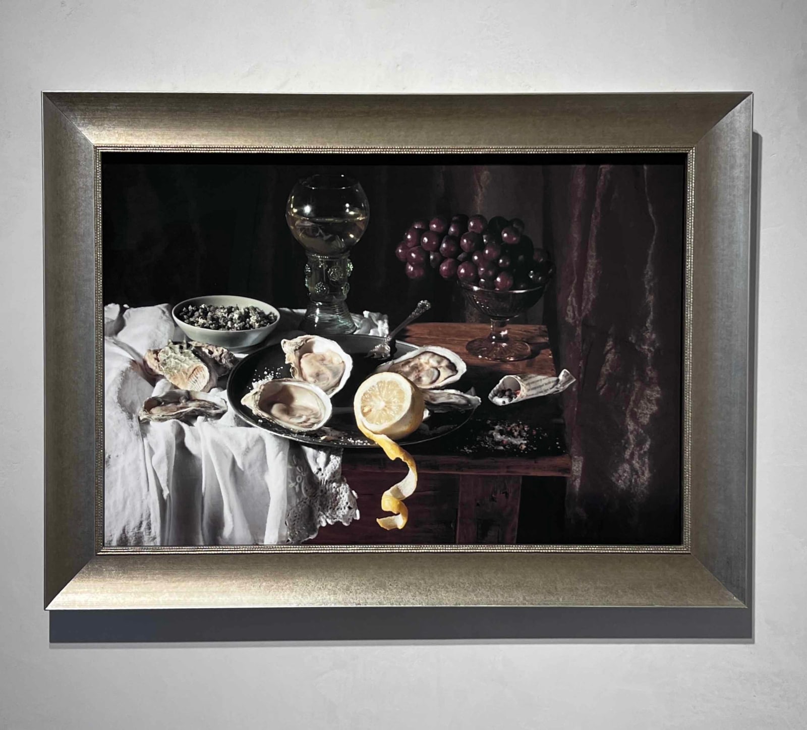 oysters and limen still life photograph flemish