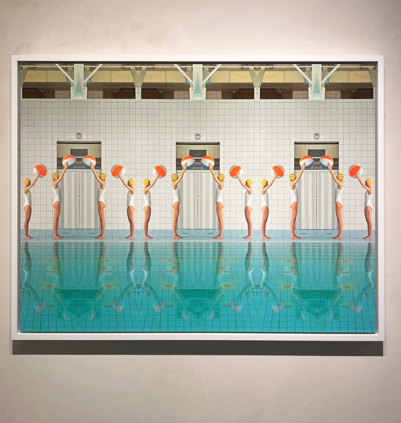 Installation of Ball Movement with a white frame