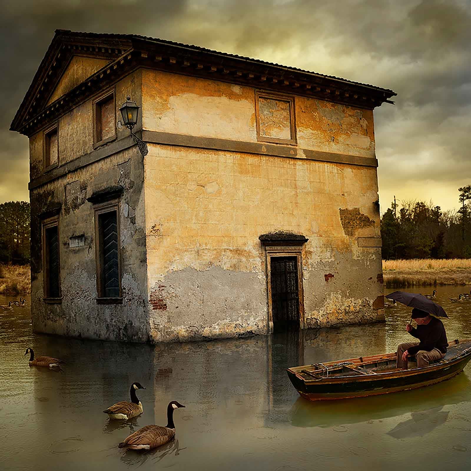 Tom Chambers photomontage Rain for Galileo buy originals here Gilman Contemporary Sun Valley art gallery
