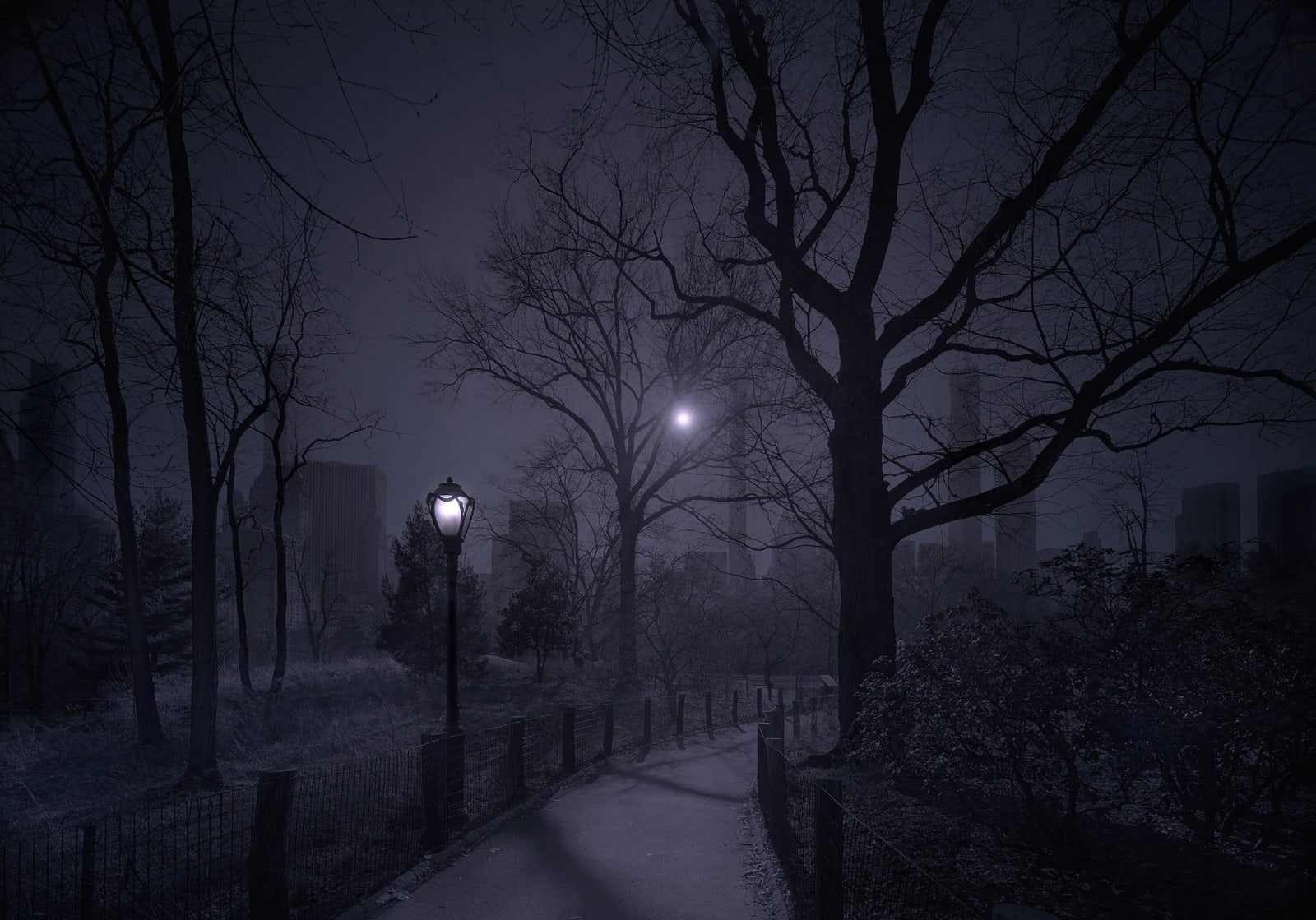 moody early dawn foggy photo in new york by Michael massaia