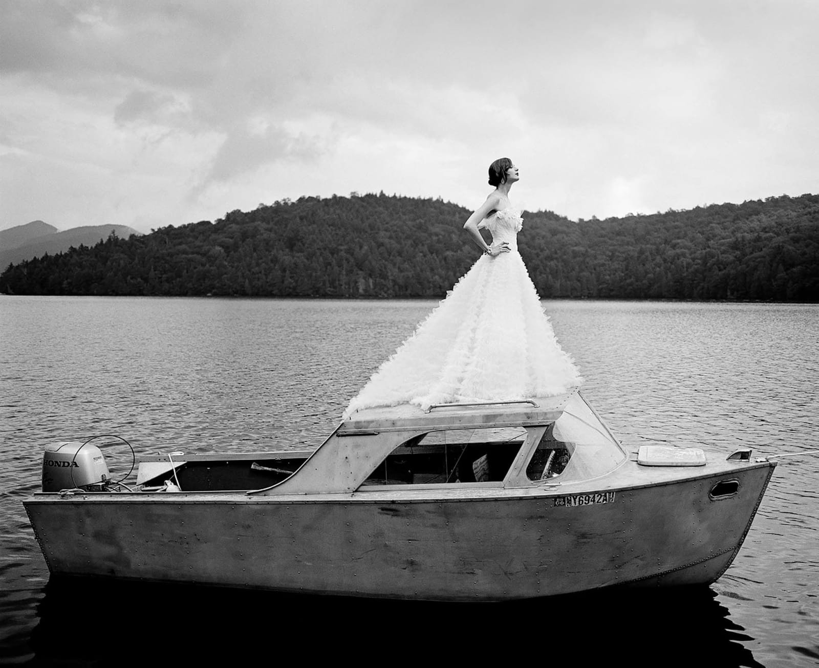 Lake Placid Rodney Smith photograph Sun Valley art gallery Gilman Contemporary buy here Laura on top of Boat