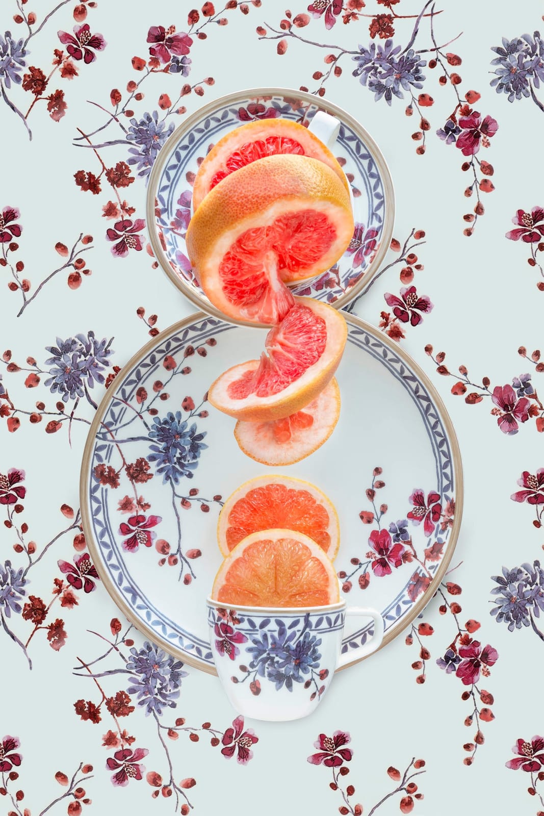 heirloom villeroy and boch artesano plate cup with grapefruit sprials