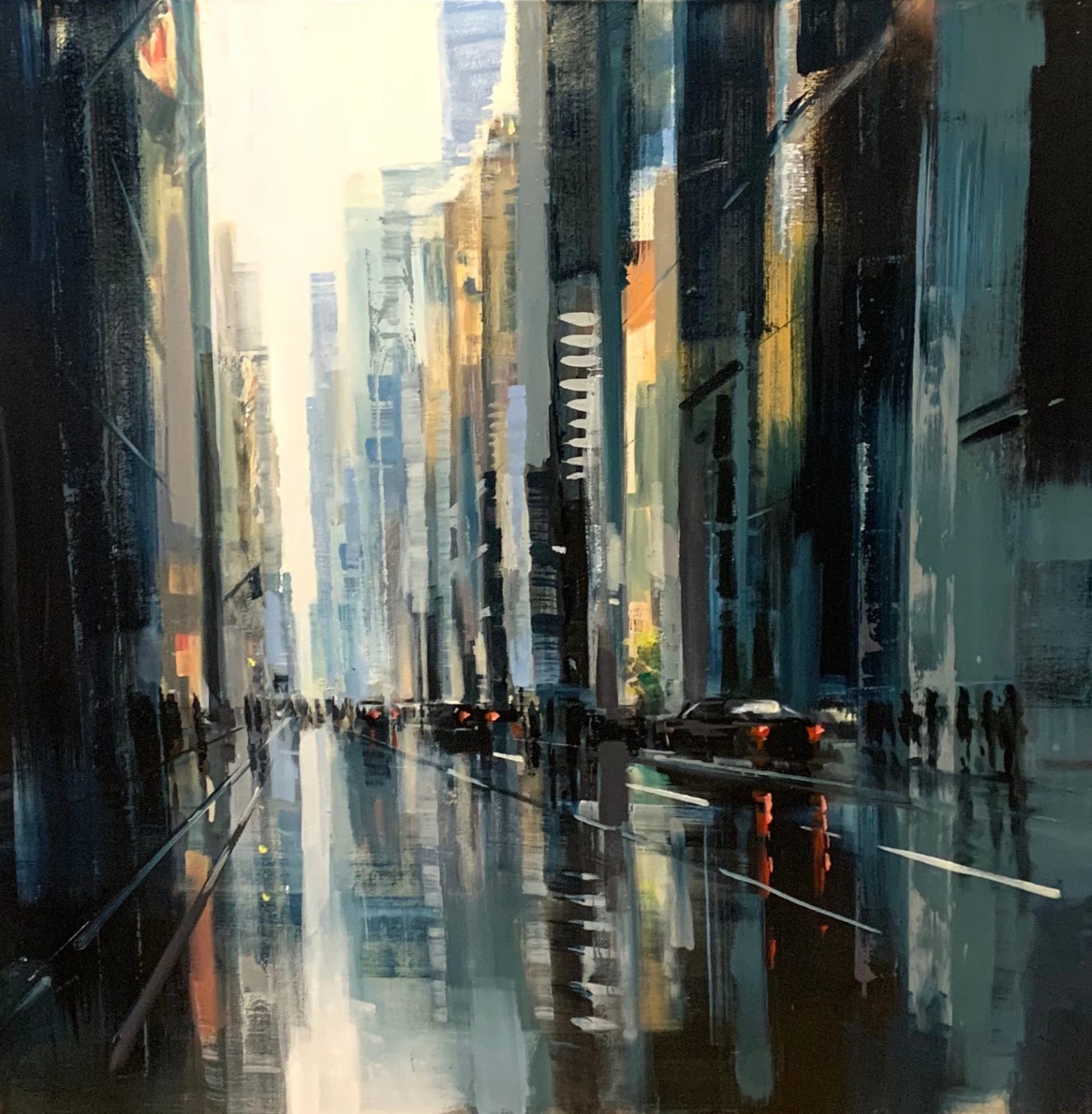 blurry city scene painting by craig mooney